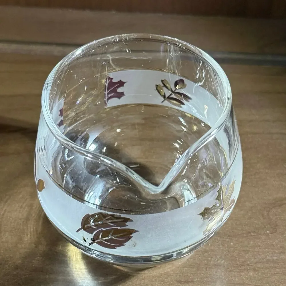 Vintage Libbey Golden Foliage creamer MCM drinkware barware serve-ware